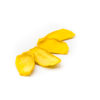 4 Stück getrocknete Mango Scheiben.