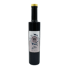 Eine braune längliche Glasflasche mit goldenen Verschluss mit Etikett des Wurzelsepp Kraftspender Tonikums.