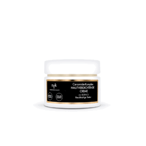 NFK Ceramide Hautverdichtende Creme mit reichhaltiger Textur in einer Cremedose (50 ml) mit weißem Deckel und schwarzem Etikett vor weißem Hintergrund.